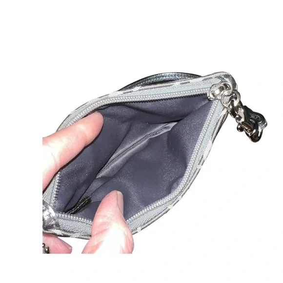 NEW Coach Signature C Small Silver Wristlet F45659 Silver/Grey White NWOT - Picture 5 of 5